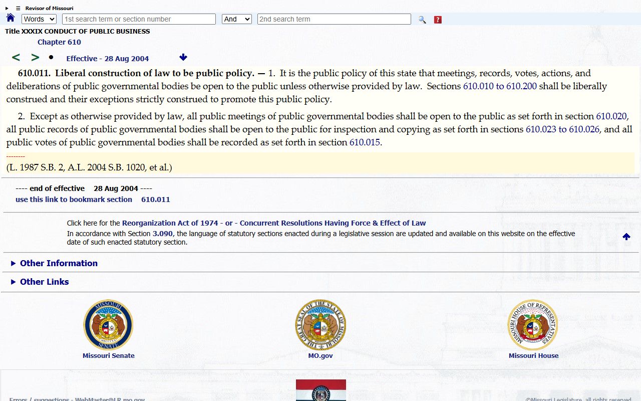 Buchanan County court records Missouri Sunshine Law policy source