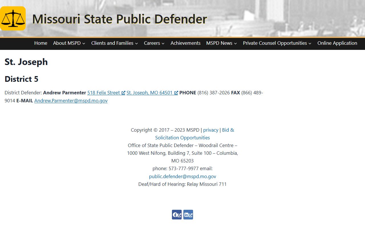 Buchanan County criminal court records Missouri State Public Defender St. Joseph office