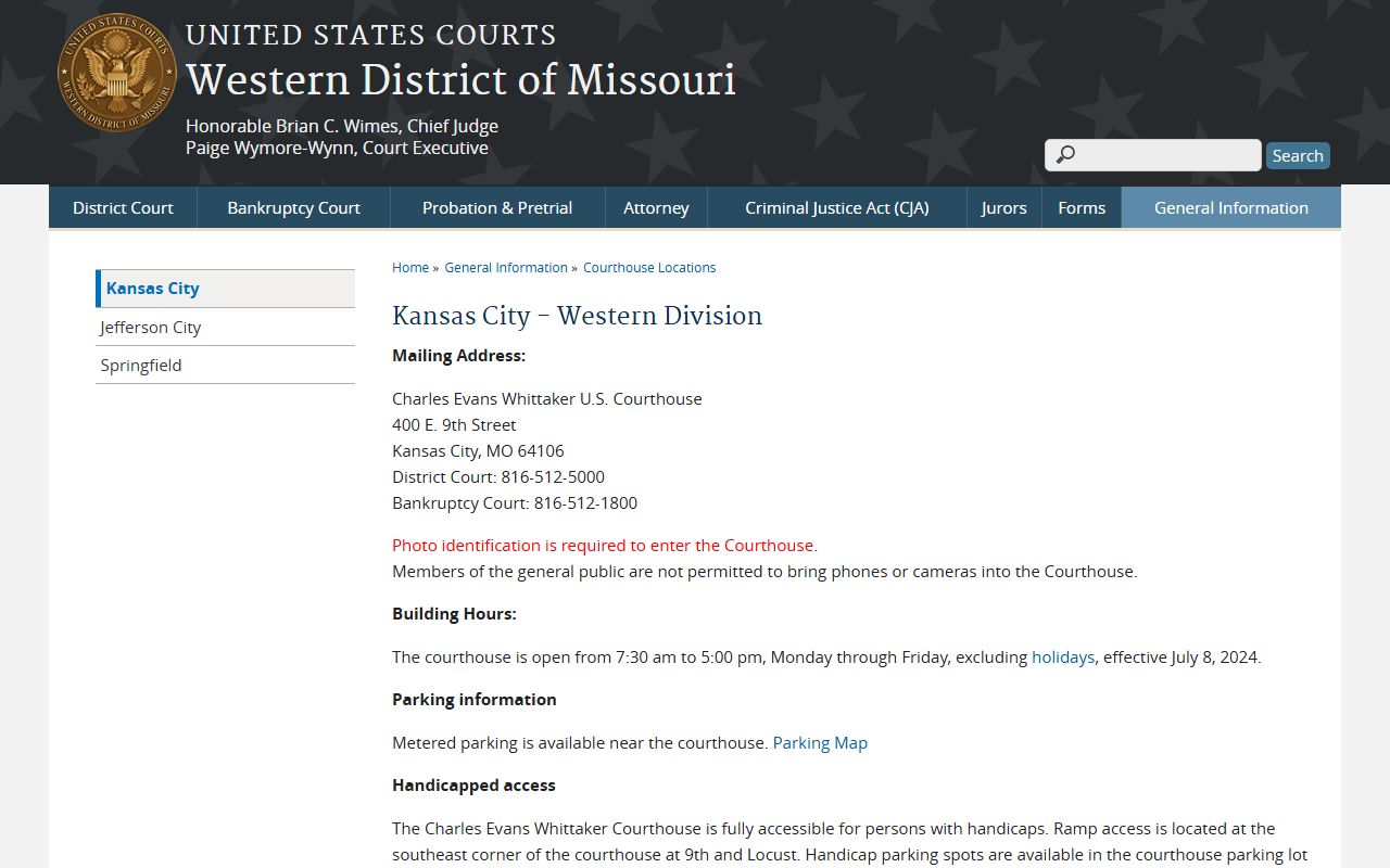 Buchanan County Circuit Court records Kansas City federal courthouse distinction