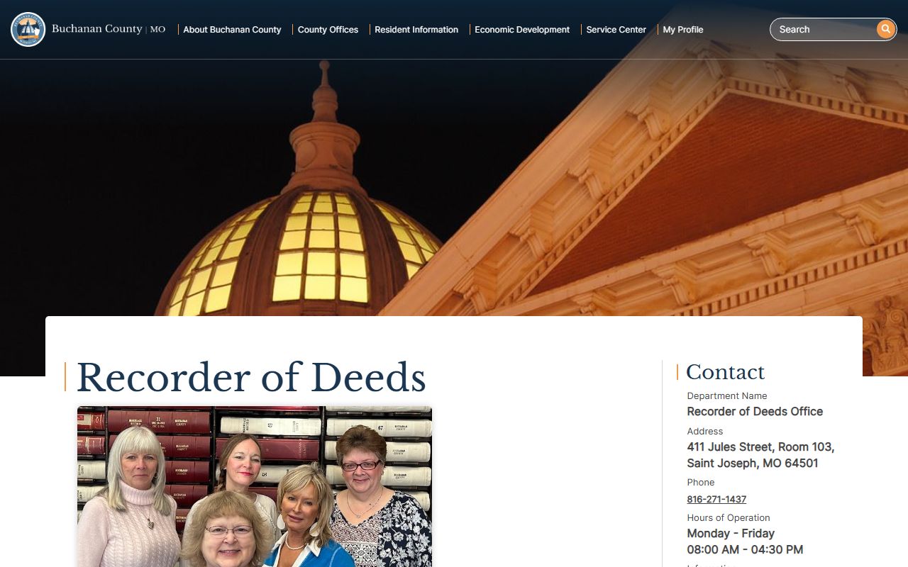 Buchanan County marriage records Recorder of Deeds office