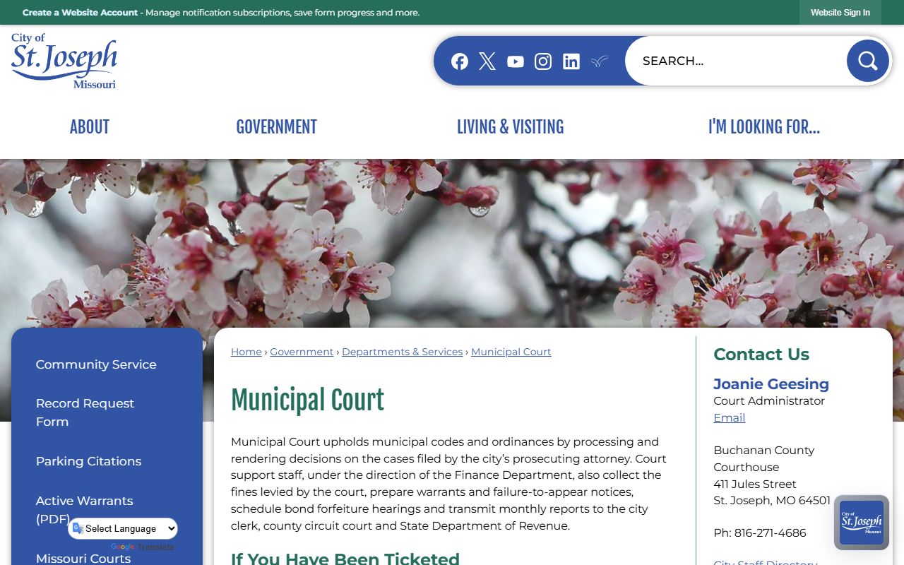 Buchanan County warrant records St. Joseph Municipal Court warrant information